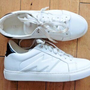 ZADIG & VOLTAIRE White Leather LA FLASH Lightning Bolt Sneakers Shoes IT40 US 10